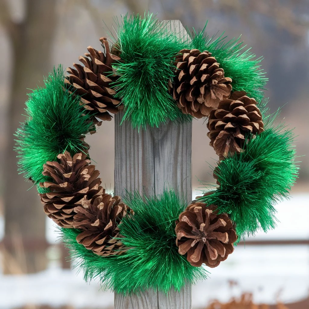 Classic Grinch Wreath with Green Tinsel