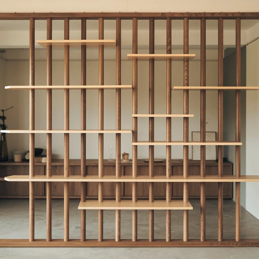 Folding Divider with Shelves