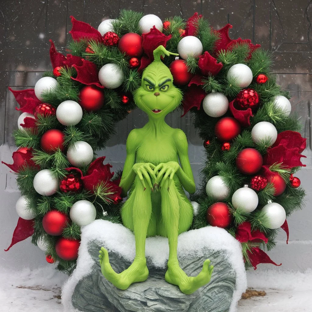 Grinch Wreath with Grinch Feet