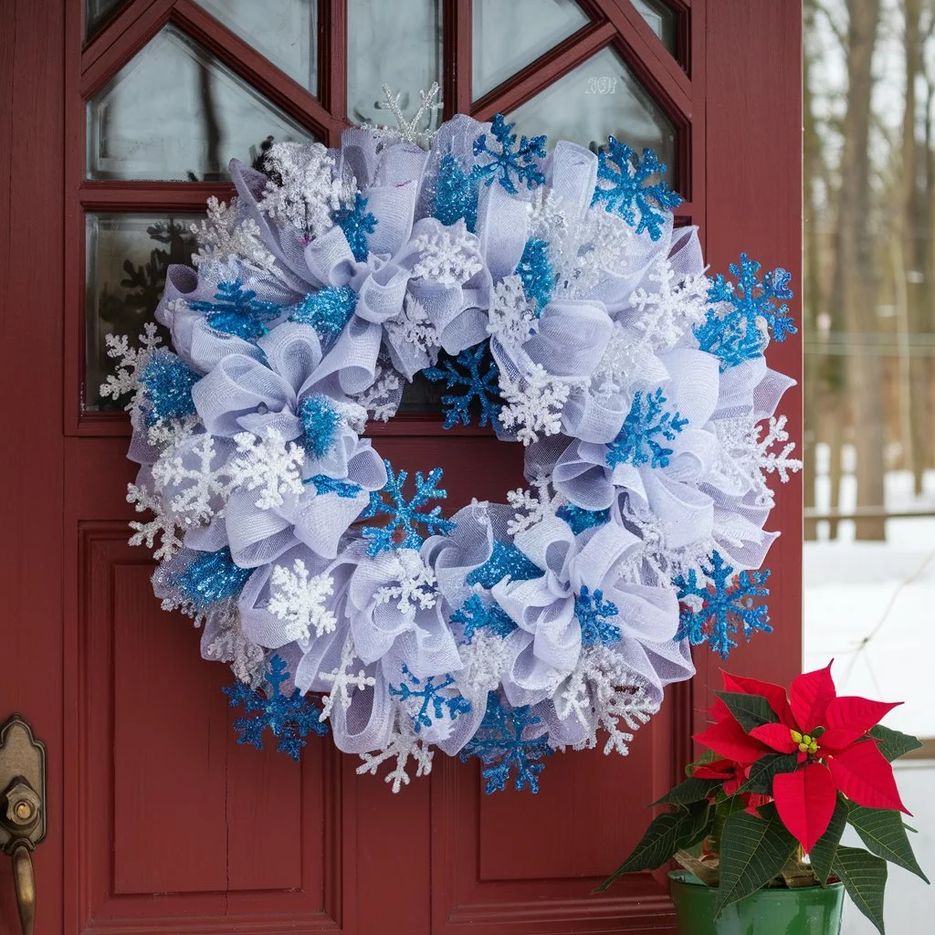 Snowflake Mesh Wreath